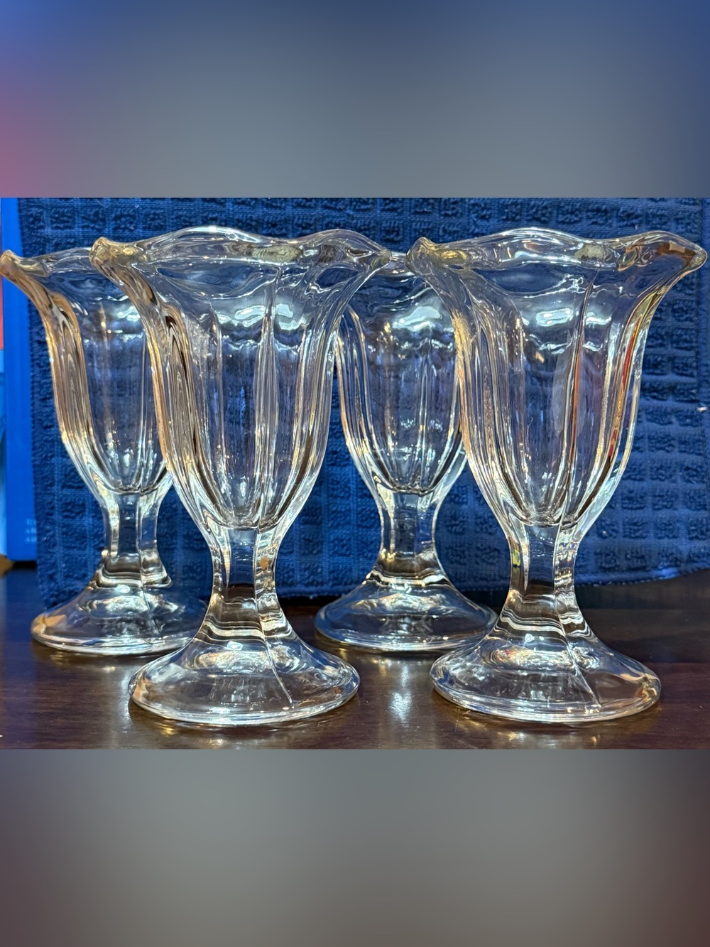 Clear Glass Tulip Dessert Cups - Set of 4